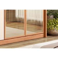 Guarda Roupa 6 Portas E 4 Gavetas C/ Vidro Reflecta Cristal Freijo/off White - Caemmun