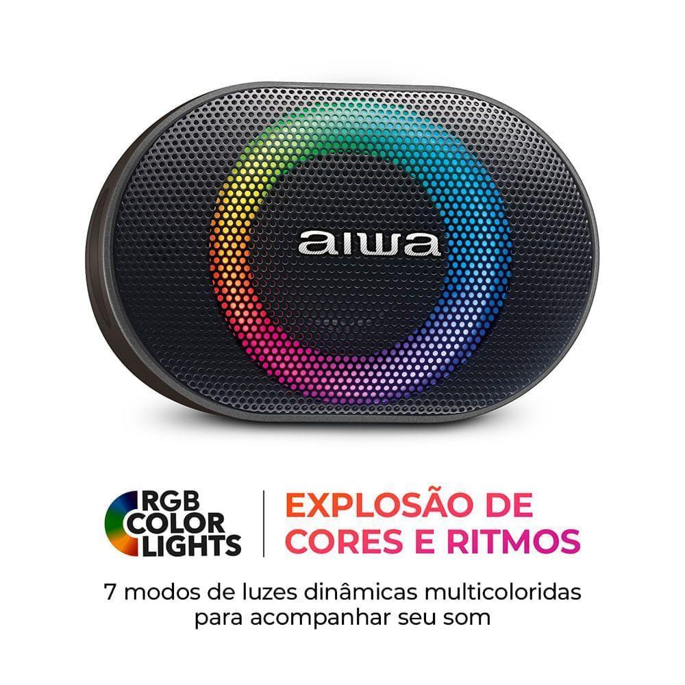 Caixa De Som Speaker Aiwa AWS-SP-06-B 10W Bluetooth IPX6 Bivolt - 8