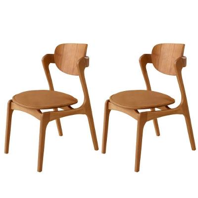 Conjunto Com 2 Cadeiras Madeira Solaris Gold Moderna Mobília Star Caramelo / Imbuia Nat.
