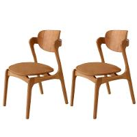 Conjunto Com 2 Cadeiras Madeira Solaris Gold Moderna Mobília Star Caramelo / Imbuia Nat. - 1