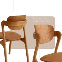 Conjunto Com 2 Cadeiras Madeira Solaris Gold Moderna Mobília Star Caramelo / Imbuia Nat.