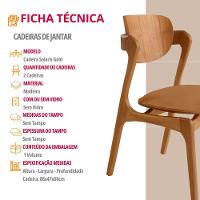 Conjunto Com 2 Cadeiras Madeira Solaris Gold Moderna Mobília Star Caramelo / Imbuia Nat. - 5