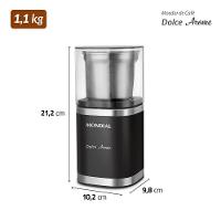 Moedor De Café Dolce Arome Mondial Preto/Inox 180W MCF-01-BI 110V - 6