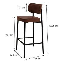 Banqueta Alloa Fixa Com 4 Pés 50 X 44,7 X 103,5 Mm Com 1 Un. Courino Whisky - 6