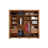 Guarda Roupa 2 Portas De Correr E 4 Gavetas Praticus Buriti/fendi - Caemmun - 3