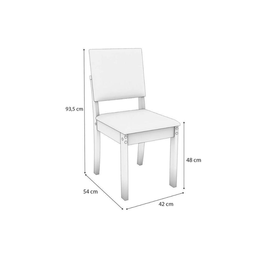 Cadeira Sala De Jantar Luna 2cad160 Madeirado Kit 2 Un Canela/suede Bege - Kappesberg - 2