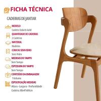Conjunto Com 2 Cadeiras Madeira Solaris Gold Moderna Mobília Linho Off / Imbuia Nat. - 5