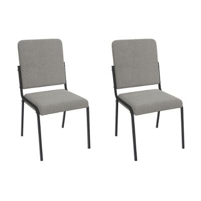 Cadeira Sala De Jantar Genebra 2c129prf Aço Kit 2 Un Preto/boucle Cinza - Kappesberg