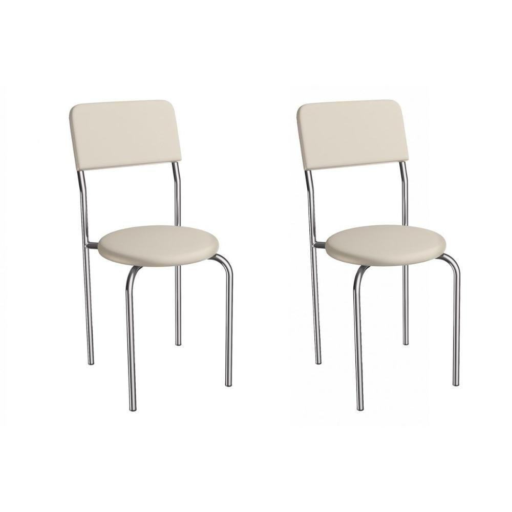 Cadeira Sala De Jantar Mali 2c136cr Aço Kit 2 Un Cromado/ano Bege - Kappesberg - 1