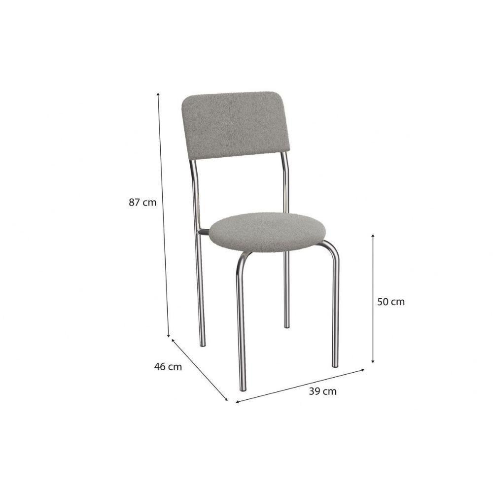 Cadeira Sala De Jantar Mali 2c136cr Aço Kit 2 Un Cromado/ano Bege - Kappesberg - 2