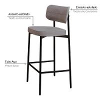 Banqueta Alloa Fixa Com 4 Pés 50 X 44,7 X 103,5 Mm Com 1 Un. Corriente Cinza Claro - 3