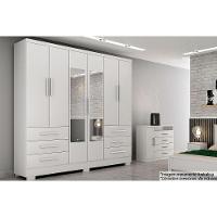 Guarda Roupa 6 Portas (2 C/ Espelho) E 6 Gavetas C/ Pés Encanto/berlim Neve - Novo Horizonte - 1