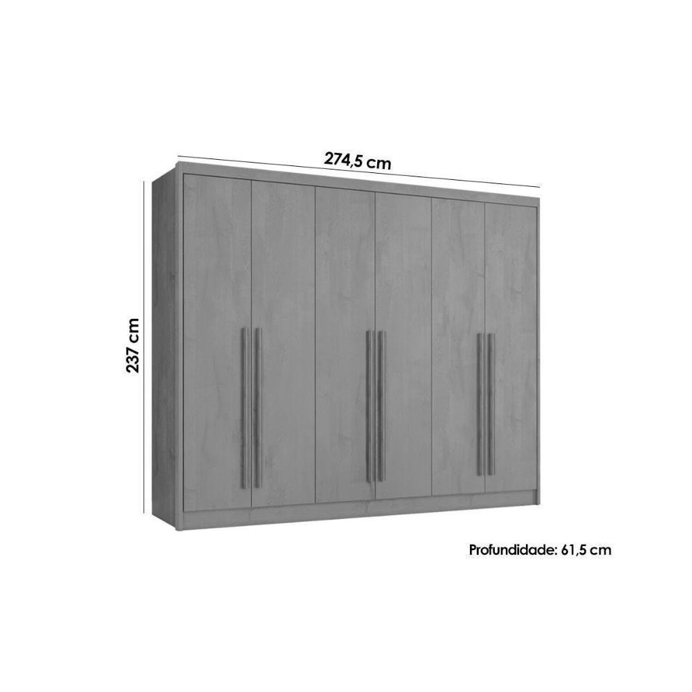 Guarda Roupa 6 Portas E 6 Gavetas Valencia Off White - Europa - 2