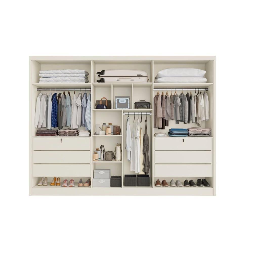 Guarda Roupa 6 Portas E 6 Gavetas Valencia Off White - Europa - 3
