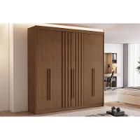Guarda Roupa Casal 6 Portas (2 Ripadas) E 6 Gavetas Portugal Cacau - Conquista - 1