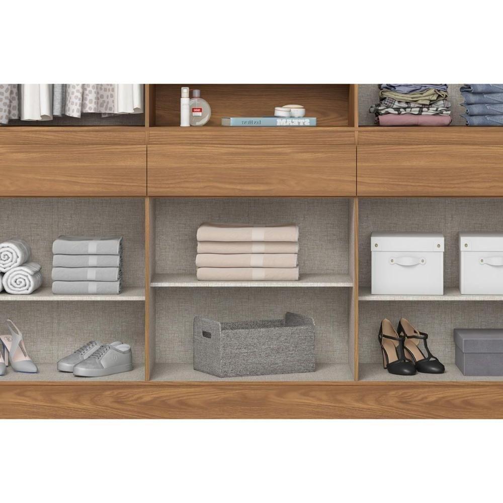 Guarda Roupa Casal 10 Portas E 3 Gavetas C/ 1 Espelho C/ Pés Briz B374 Nature/off White - Henn - 8