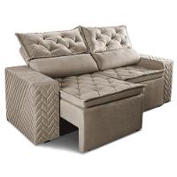 Sofá Retrátil E Reclinável 2,00m Essence. Velusoft Cama Inbox Bege - 8