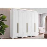 Guarda Roupa Casal 6 Portas E 6 Gavetas C/ Pés Americano Prime Branco - Henn - 1