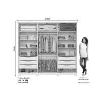 Guarda Roupa Casal 6 Portas E 6 Gavetas C/ Pés Americano Prime Branco - Henn - 3