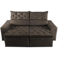 Sofá Retrátil E Reclinável 2,30m Essence. Velusoft Cama Inbox Café - 5