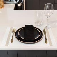 Guardanapo Copa E Cia 4 Peças Home 45x45cm Liso Preto - 4