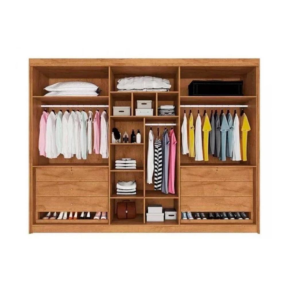 Guarda Roupa Casal 6 Portas (2 Ripadas E 2 C/ Espelho) E 6 Gavetas Potente Off White/peroba - Europa - 3