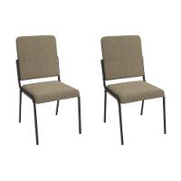 Cadeira Sala De Jantar Genebra 2c129prf Aço Kit 2 Un Preto/boucle Bege Fendi - Kappesberg - 1