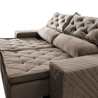 Sofá Retrátil E Reclinável 2,30m Essence. Velusoft Cama Inbox Castor