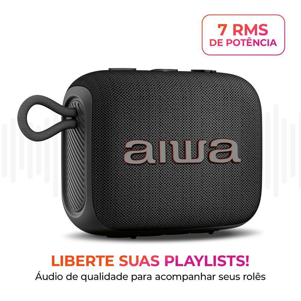 Caixa De Som Speaker Aiwa AWS-SP-07-B 7W Bluetooth IPX6 Bivolt - 3