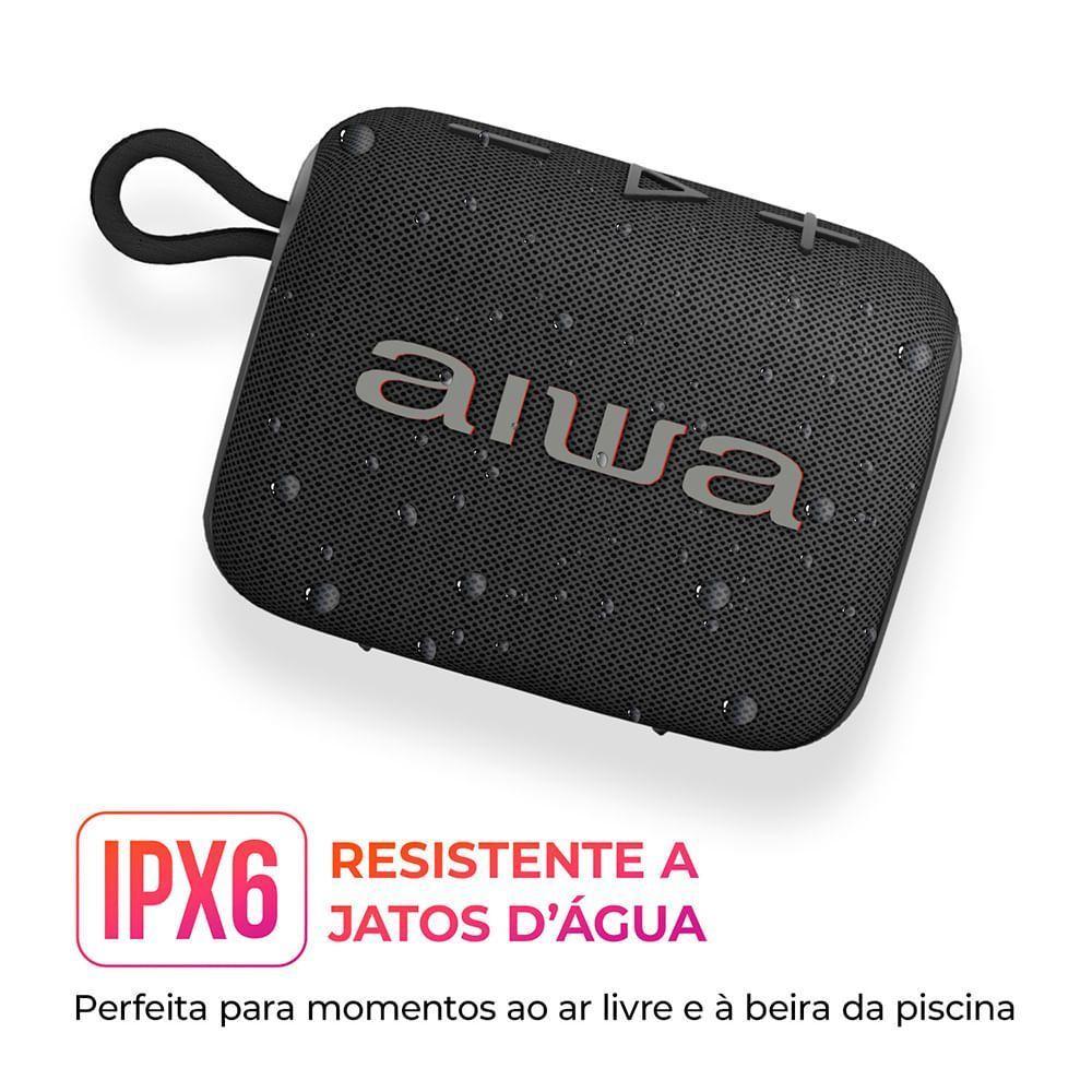 Caixa De Som Speaker Aiwa AWS-SP-07-B 7W Bluetooth IPX6 Bivolt - 5
