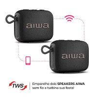 Caixa De Som Speaker Aiwa AWS-SP-07-B 7W Bluetooth IPX6 Bivolt - 8