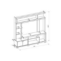 Rack Bancada C/ Painel P/ Tv Até 70 Pol Formosa Nicho E Pés 210x207cm Nogueira San Remo/off White - Caemmun - 2