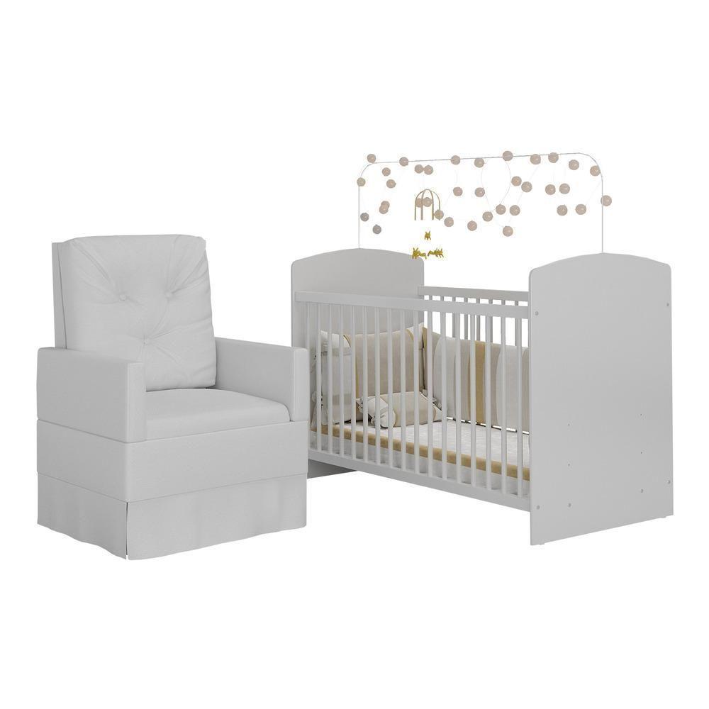 Berço Com Poltrona De Amamentação Ana Lívia Mp4069 Branco Branco - 4