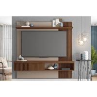 Rack Bancada C/ Painel P/ Tv Até 65 Pol Jade Ripada 180x183cm Fendi/havana - Caemmun - 1