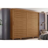 Guarda Roupa Solteiro 2 Portas De Correr E 6 Gavetas C/ Pés Cayman Nature - Henn - 1