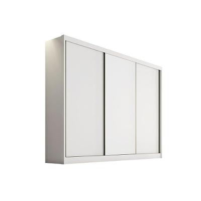 Guarda Roupa Casal Arezzo-Medelim Plus 3 Portas de Correr 6 Gavetas Neve MDF