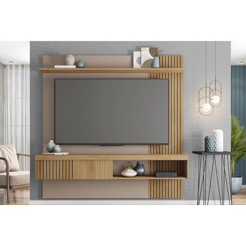 Home P/ Tv Até 65 Pol Jade Ripada 180x183cm Buriti/fendi - Caemmun - 1