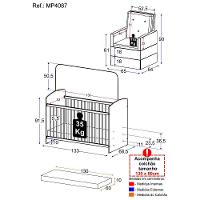 Berço Com Colchão E Poltrona De Amamentação Olaf Mp4087 Branco/Bege Branco/Bege - 3