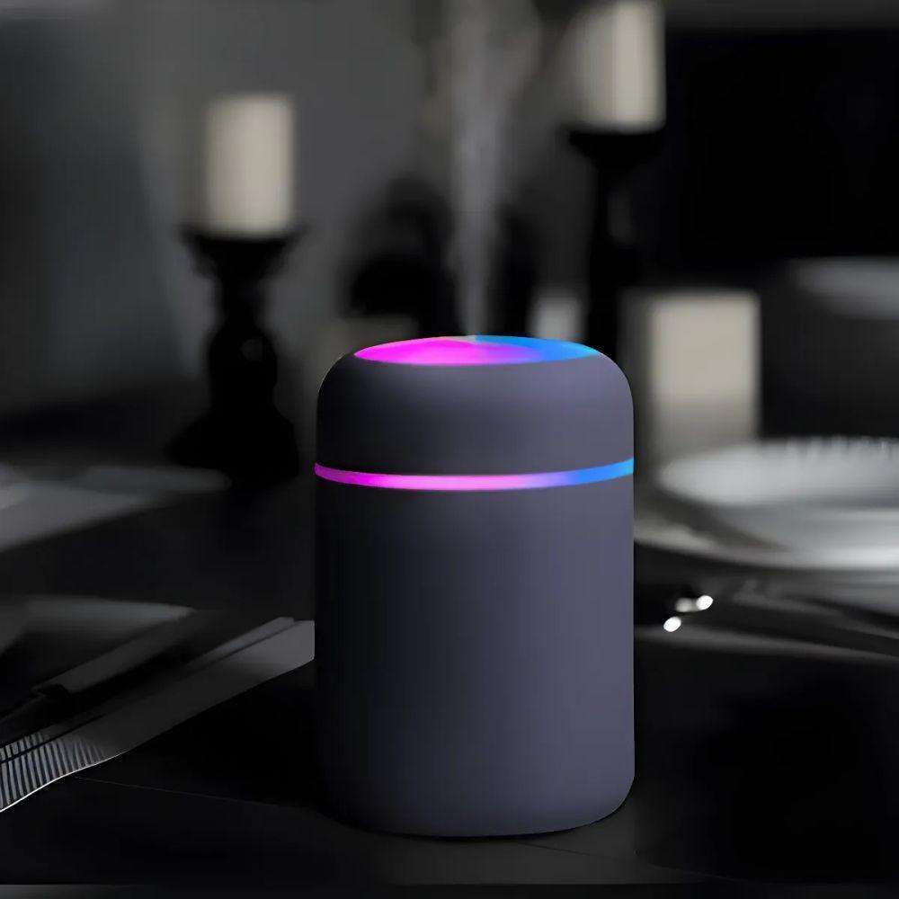 Umidificador Portátil Ultrassônico Usb 300ml – Cinza Escuro Com Função Luminária - Bivolt - 2