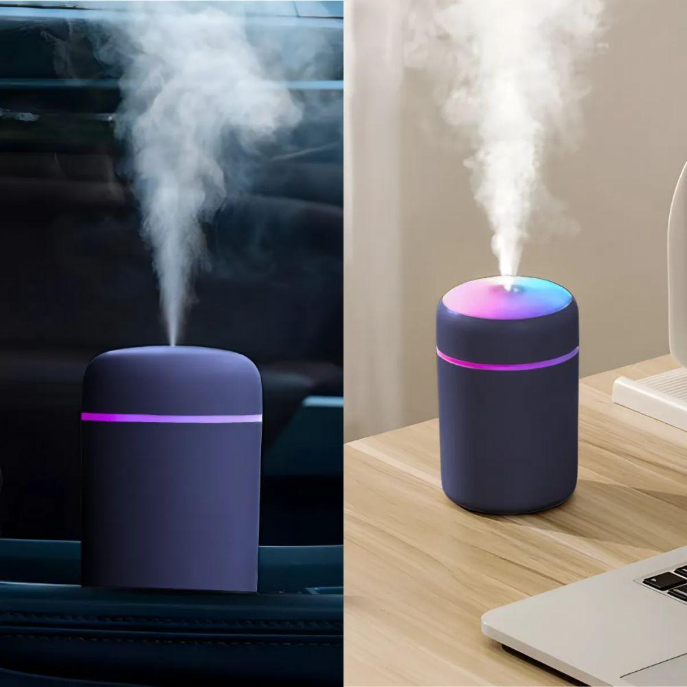 Umidificador Portátil Ultrassônico Usb 300ml – Cinza Escuro Com Função Luminária - Bivolt - 5