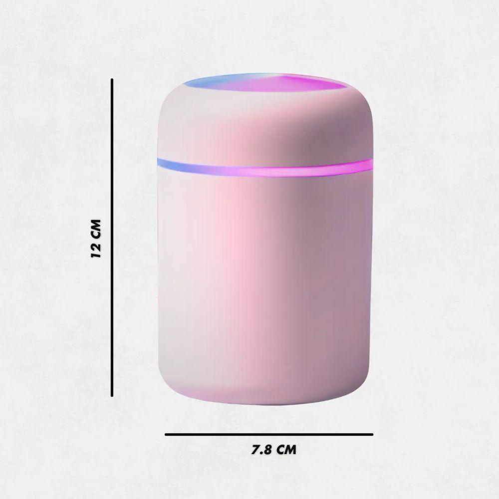 Umidificador Portátil Ultrassônico Usb 300ml Rosa – Bivolt Com Função Luminária - 7
