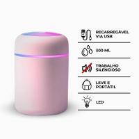 Umidificador Portátil Ultrassônico Usb 300ml Rosa – Bivolt Com Função Luminária - 8