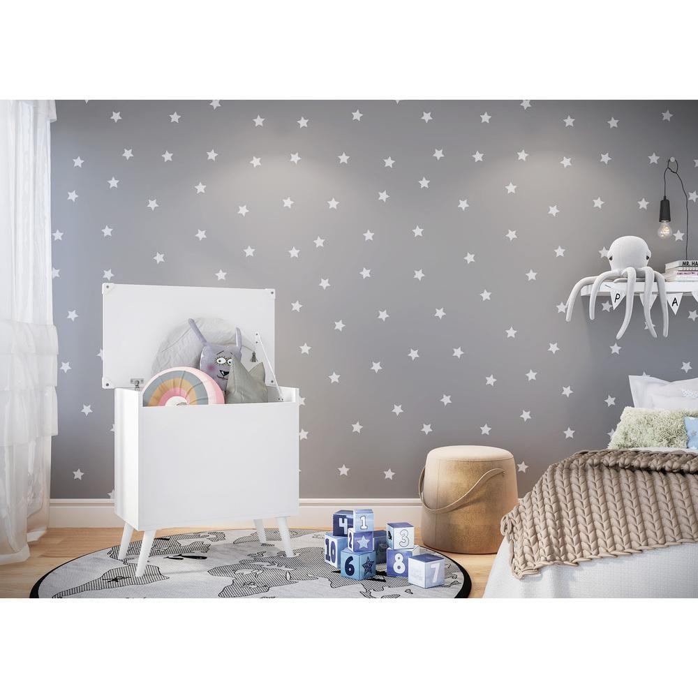 Baú Organizador Caixa de Brinquedos Retrô Multimóveis Branco - 8