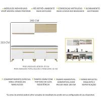 Cozinha Compacta 4 peças Armário e Balcão Multimóveis Branca - 6