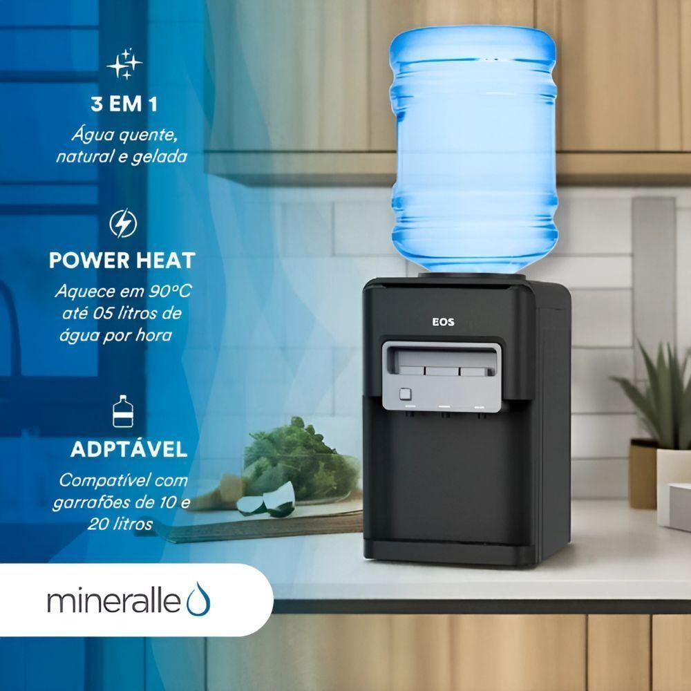 Bebedouro Agua Quente Natural E Gelada Eletrônico Preto Galão Mineralle EBE06QP 220V - 5