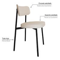 Cadeira Alloa Fixa Com 4 Pés 50 X 44,7 X 83,8 Cm Com 1 Un. Corriente Palha - 3