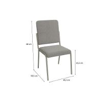 Cadeira Sala De Jantar Genebra 2c129nk Aço Kit 2 Un Niquel/ano Branco - Kappesberg - 2