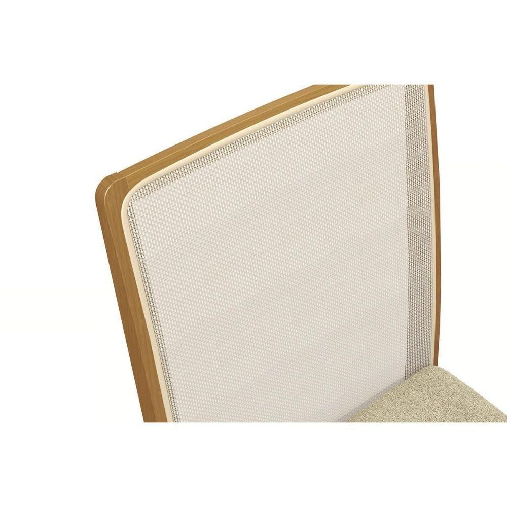 Cadeira Sala De Jantar Lara 2cmm007ca Premium Madeira Maciça Kit 2 Un Carvalho/boucle Cinza/tela Grafite - Kappesberg - 5