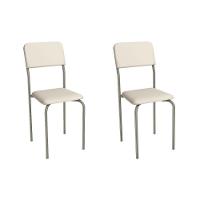 Cadeira Sala De Jantar Ibiza 2c133nk Aço Kit 2 Un Niquel/ano Bege - Kappesberg - 1