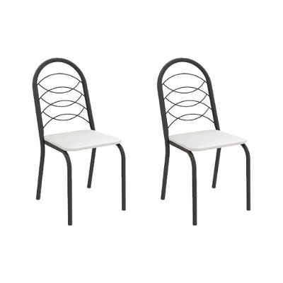 Cadeira Sala De Jantar Holanda 2c009prf Aço Kit 2 Un Preto/ano Branco - Kappesberg
